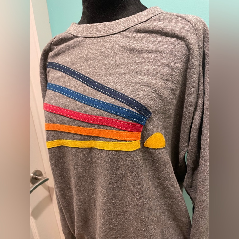 NWT Aviator Nation Daydream pullover sweatshirt in heather gray - S - Picture 2 of 8